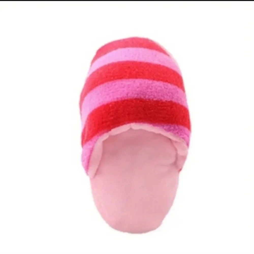 Blue or Pink Slipper Squeaky Dog Toy